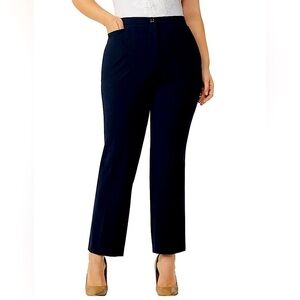 Roz & Ali Black Trousers with Button Zipper Fly Plus Sizes 16 & 24